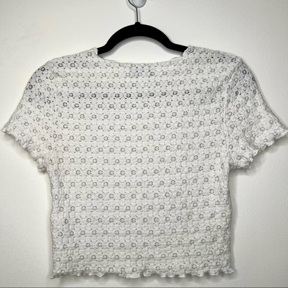 TOPSHOP• Textured•White•Ruffled• Blouse Top - Picture 7 of 8